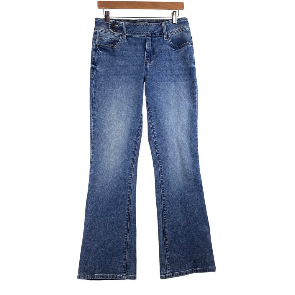New Look Quinn Bootcut Blue Jeans Women's 10 Fading NWOT Offset Double Button